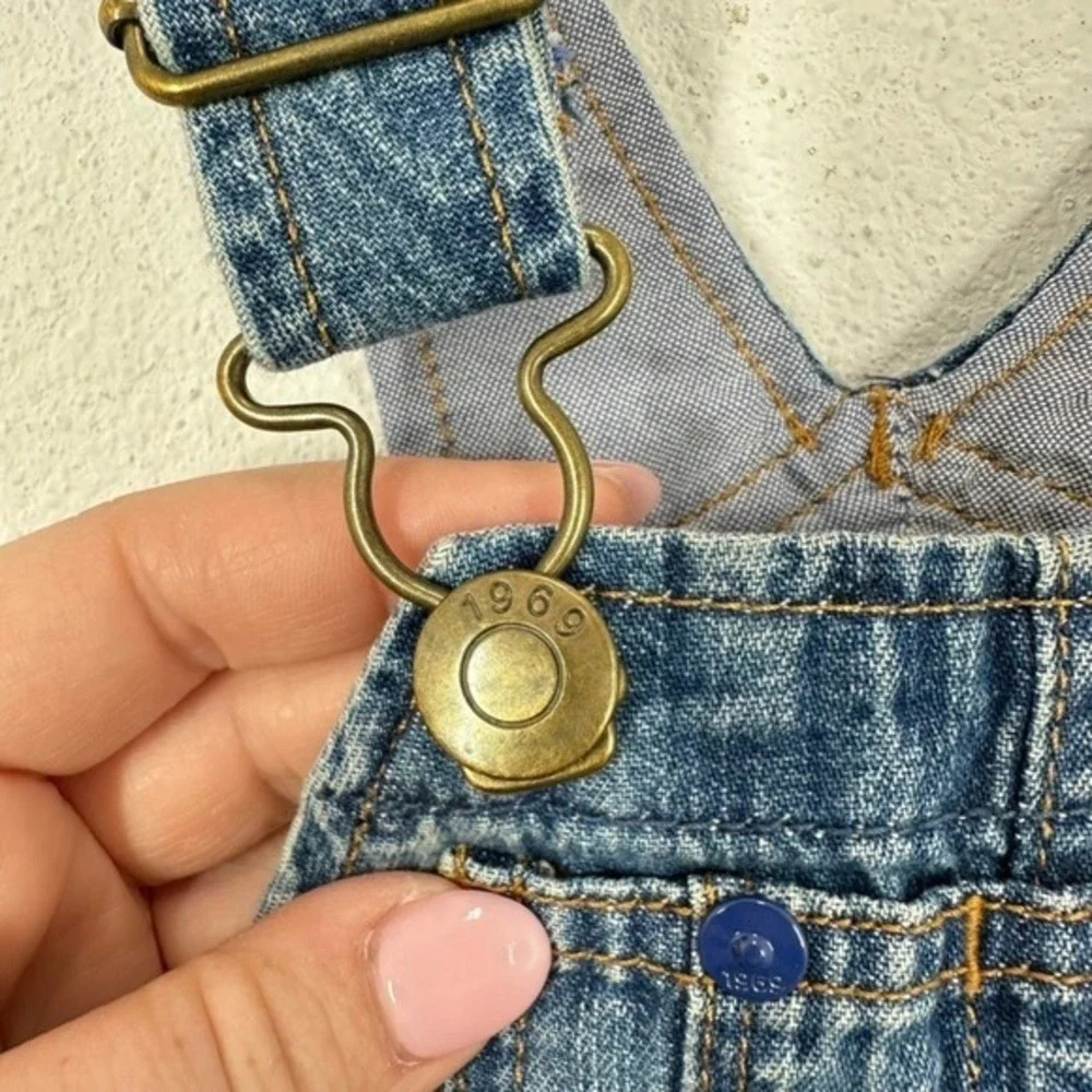 Baby Gap Denim Overalls 3-6 Months‎ Blue Jean Adjustable Straps Cute